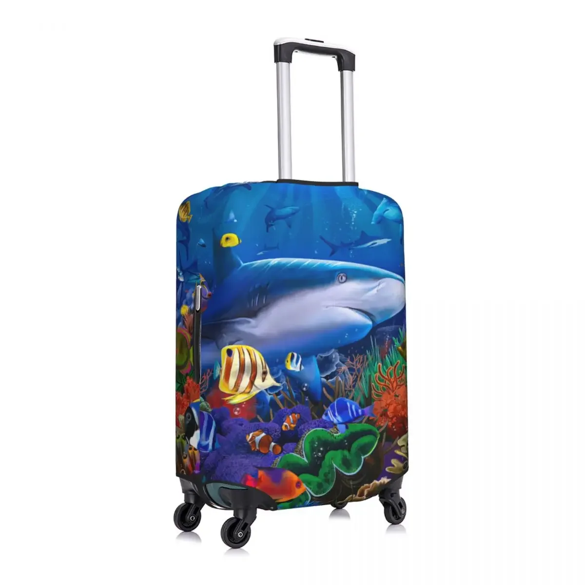 Shark Reef Print Luggage Protective Dust Covers Elastic Waterproof 18-32inch Suitcase Cover Travel Accessories