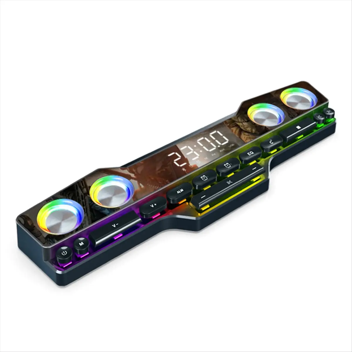 

AABFK V18 Dazzle Цветные колонки Домашняя настольная компьютерная игра Большой звук Светодиодная цветная подсветка Игровая клавиатура Bluetooth-колонки