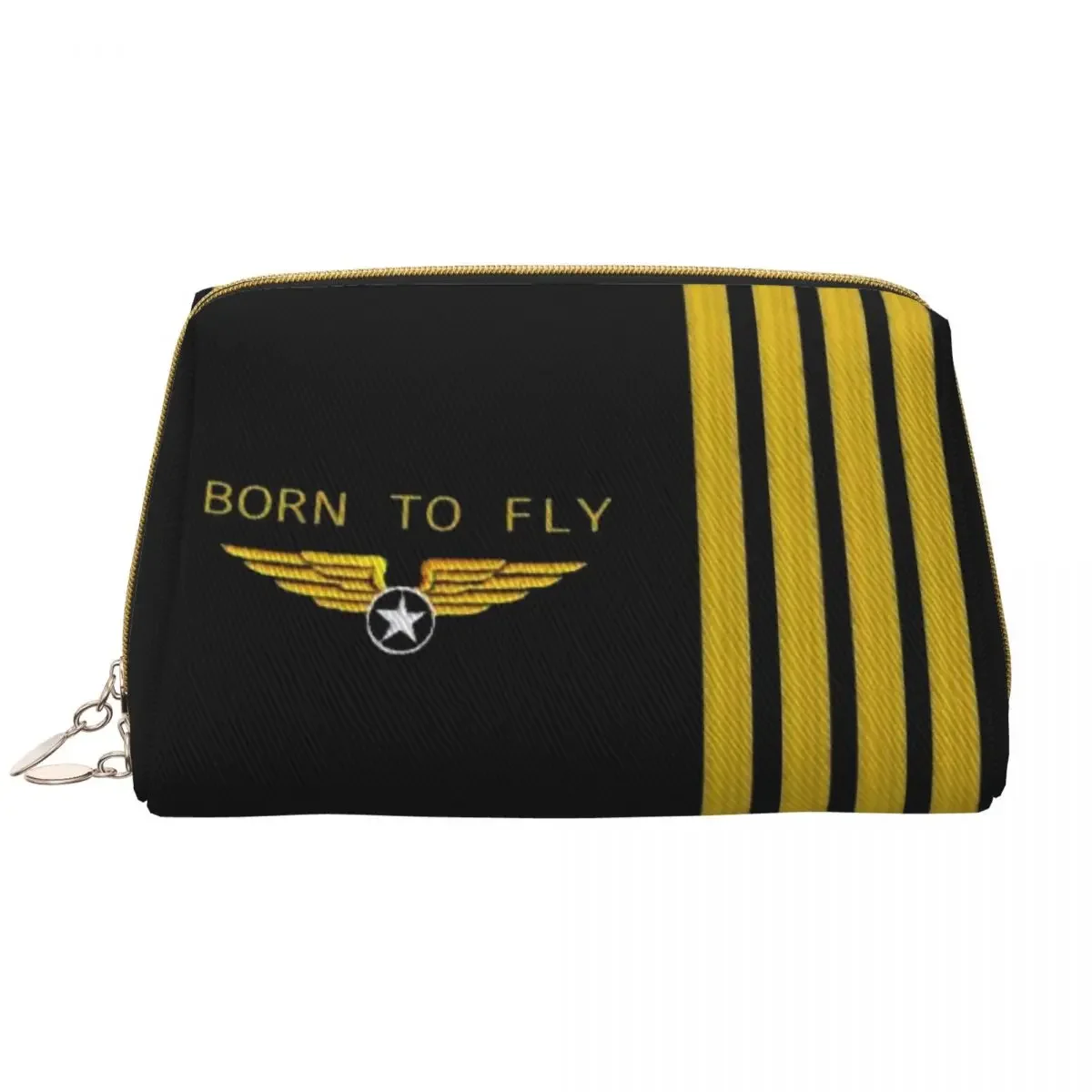 Travel Born To Fly Logo Toiletry Bag Kawaii Flight Pilot Cosmetic Makeup Organizer for Women Beauty Storage Dopp Kit Case