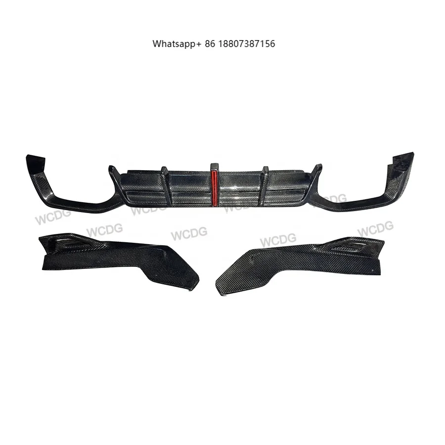 

ForBMW X3M F97 X4M F98 2019+ AE Style Carbon Fiber Rear Diffuser With Light Rear Bumper Lip Splitter Spoiler Car Bodykit