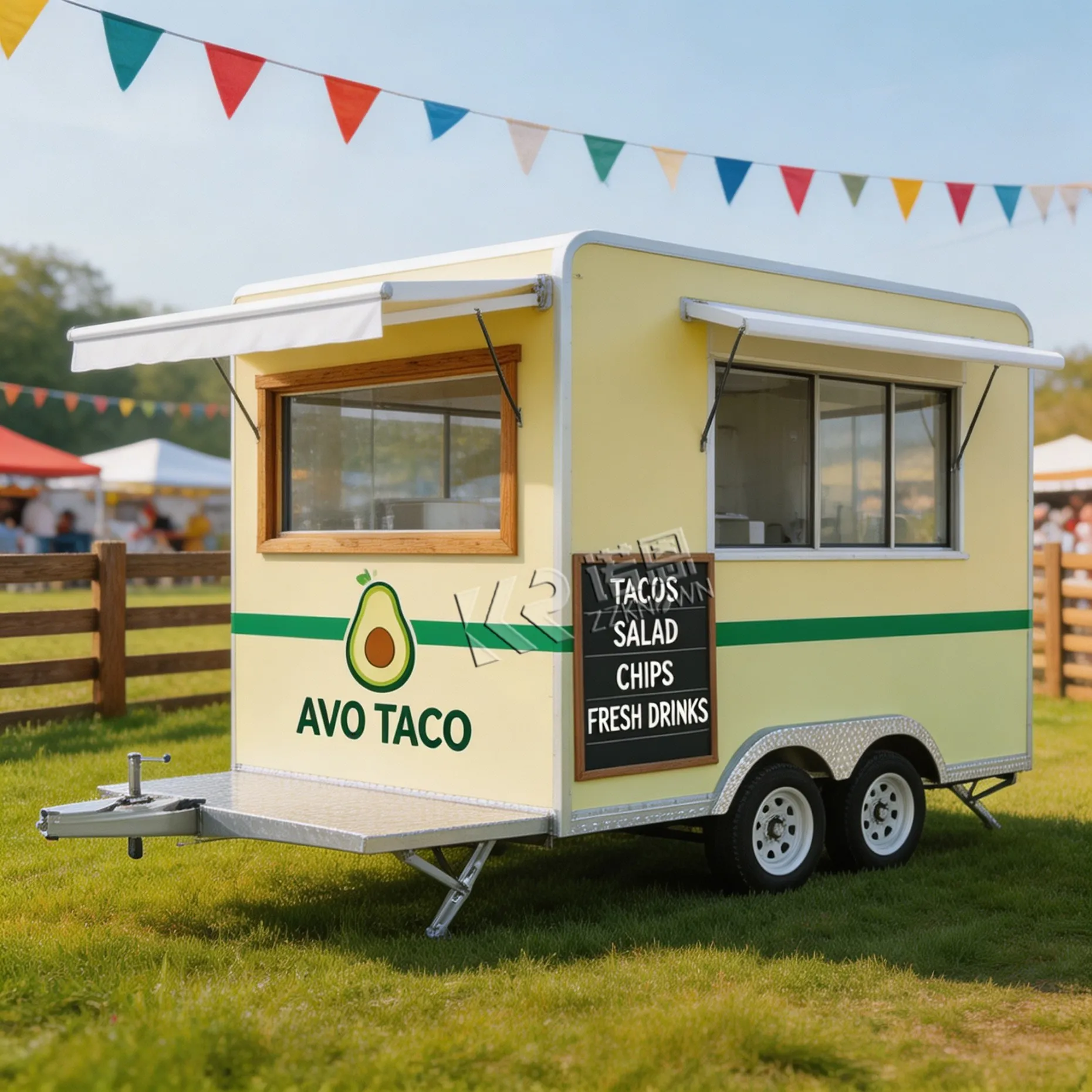 DOT CE Certified Stainless Steel Food Trailer Pizza Burger Coffee Mobile Food Cart American 3 Sink Commercial Food Truck for USA