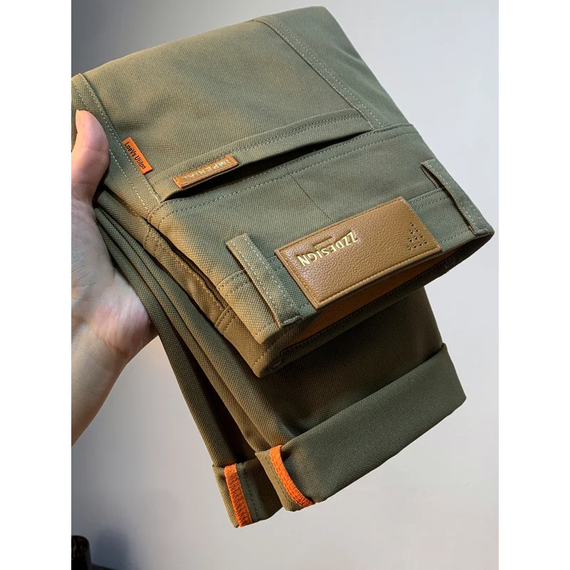 High end men's casual pants for autumn 2025, new fashionable and versatile slim fit straight leg business commuting trousers