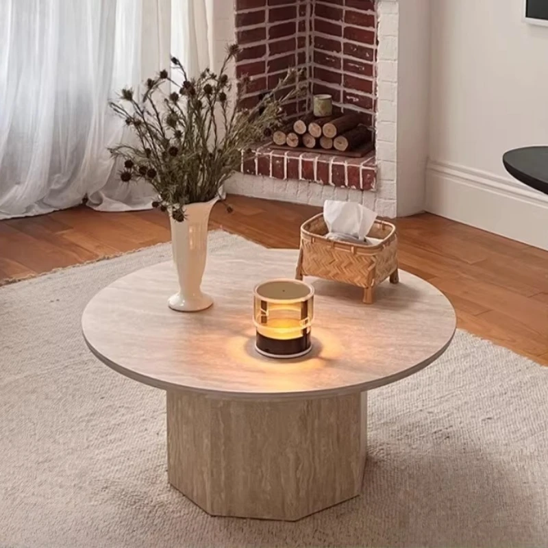 Mesa de Café com Estética Antiga, Decoração Nórdica Moderna para Sala de Estar, Mesa Auxiliar Minimalista Única, Móveis para Casa