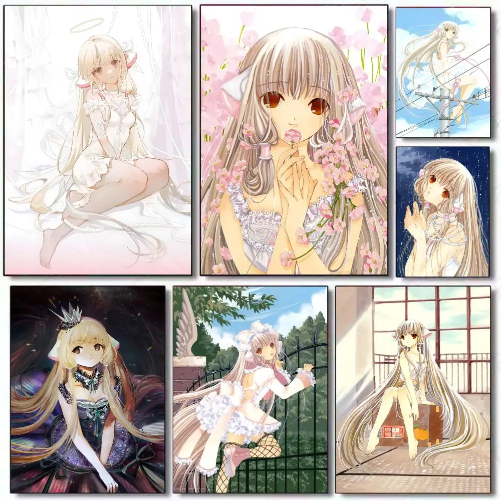 C-ChobitsS Cartoon süßes Anime-Poster, HD-PVC, selbstklebende Wandkunst – wasserdicht, wiederverwendbar, für Zuhause, Büro, Café