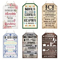 Rustic Wooden Hanging Sign with Funny Quotes and Bathroom Rules Signs for Home, Bathroom, Restroom, Farmhouse, Coffee Shop Decor