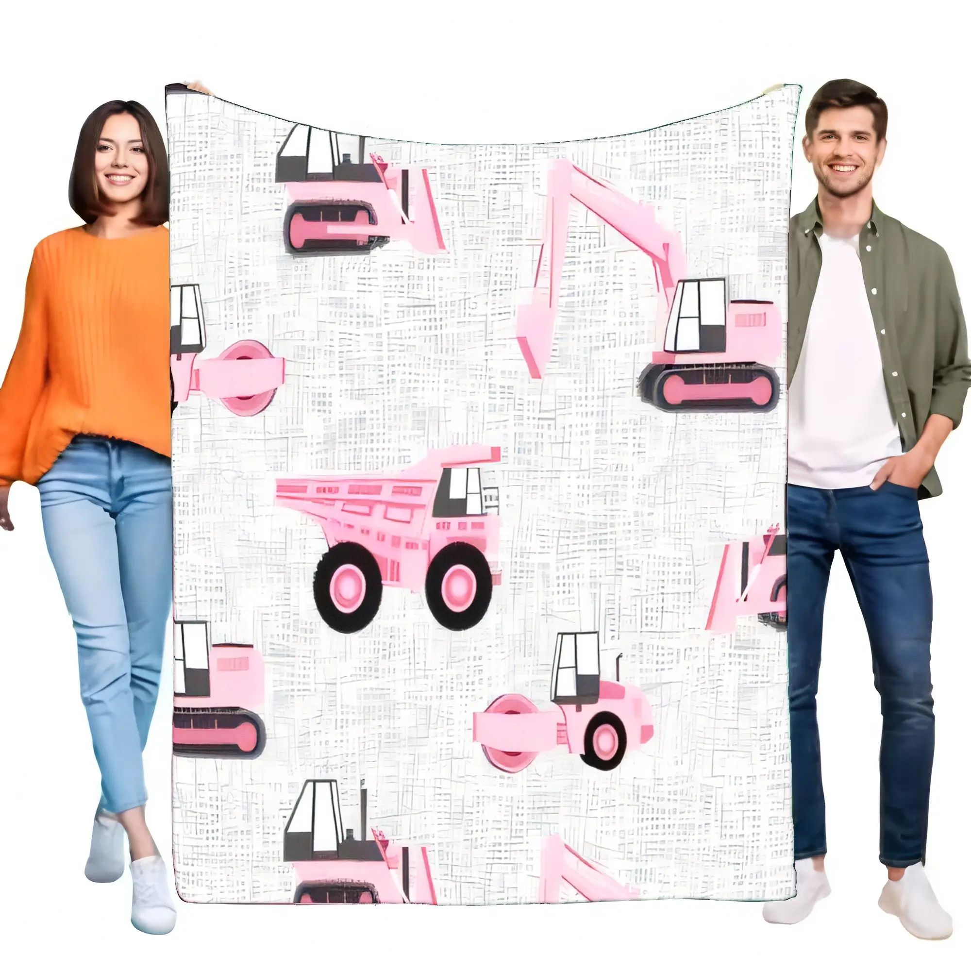 

Розовое одеяло для строительных грузовиков, уютная мягкая кровать, диван, легкий детский подарок, идея