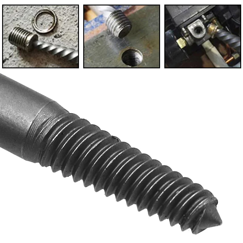 Extractor de tornillos de 5 piezas, juego de guía de brocas centrales, removedor de pernos dañados rotos, vástago hexagonal y llave inglesa para herramienta de mano rota