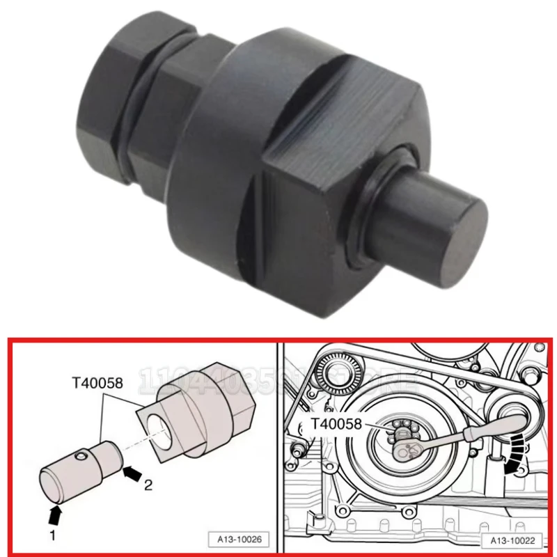 

Crankshaft Special Rotary Sleeve Timing Tool T40058 For VW Audi 6 And 8 Cyl 2.4L 3.2L FSI A6 2005-2024 / A8 2003-2024 Engines