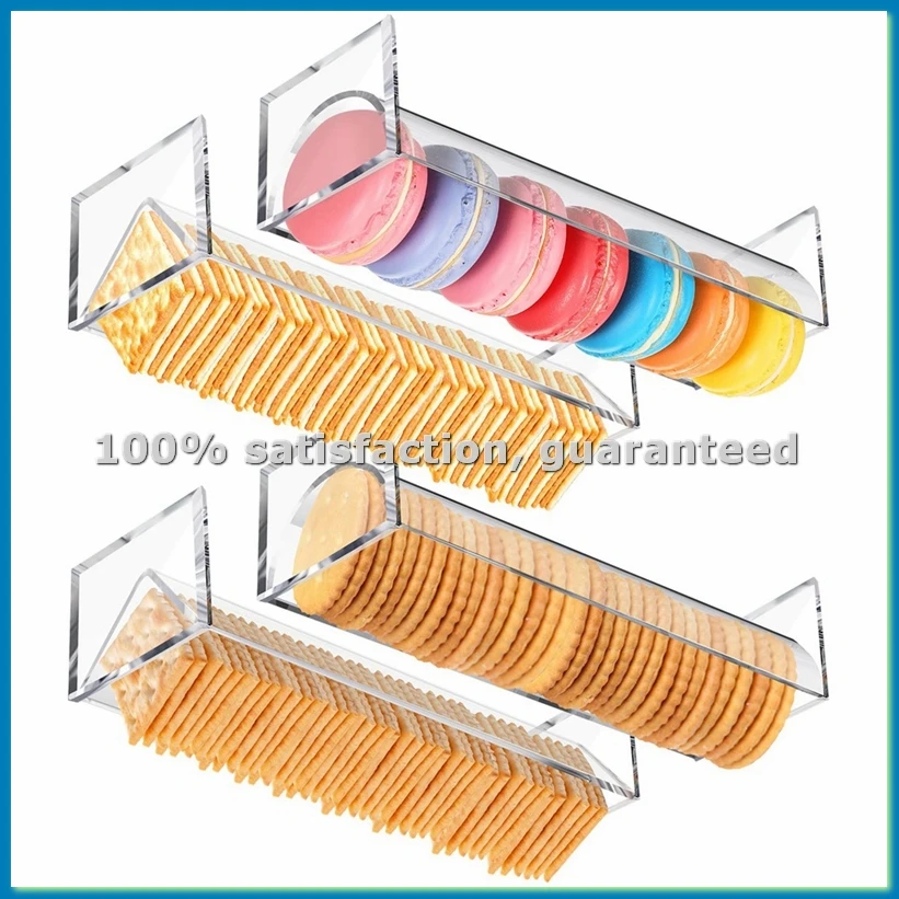 4 Pieces Clear Cracker Tray for Serving Rectangular Cracker Holder Acrylic Serving Tray Food Display Stands for-AT35
