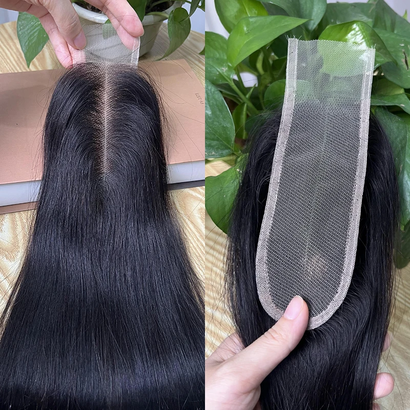 2x6 Straight HD Lace Closure Only Middle Part Pre Plucked Invisible HD Melt Skin Bleached Knots 100% Raw Virgin Human Hair