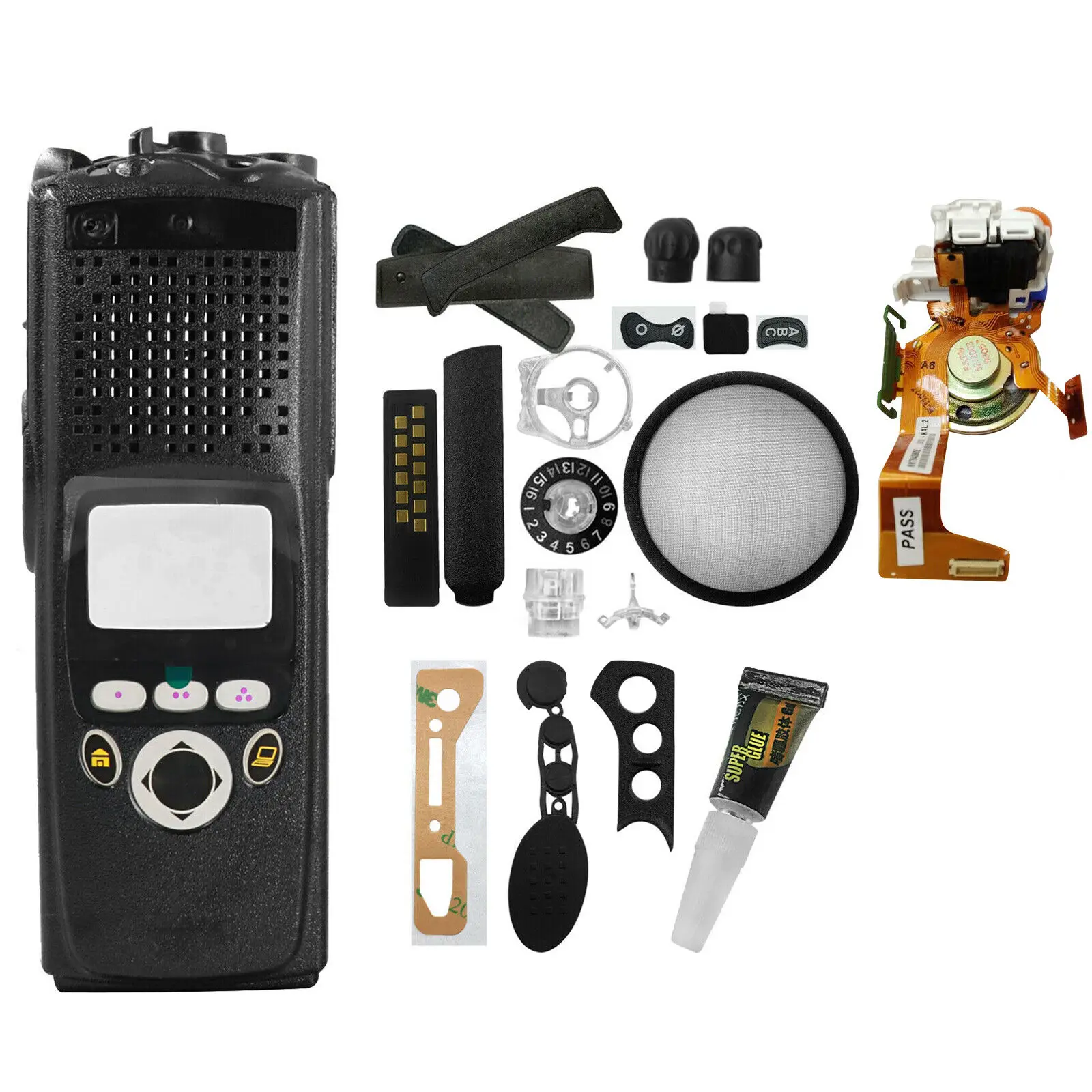 Black Limited Keypad Housing Case Replacement For XTS5000 M2 Portable Two Way Radio With Speaker