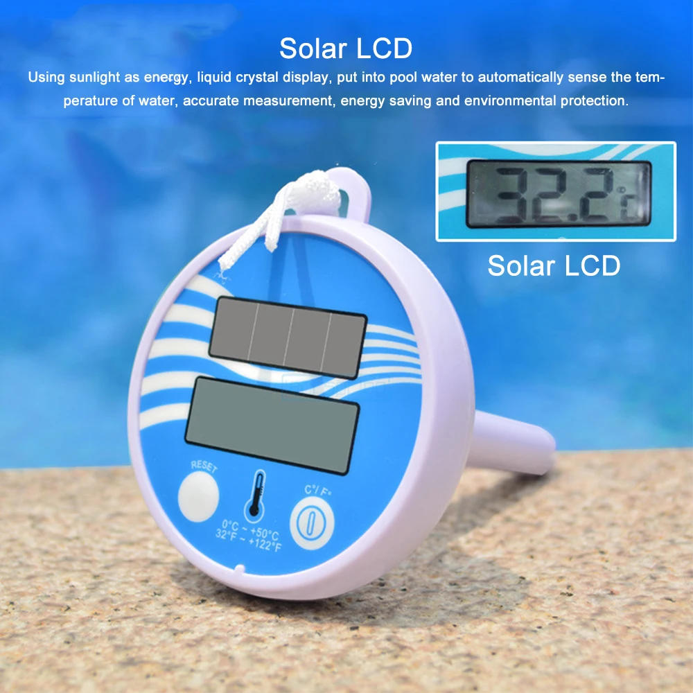 Waterproof LCD Digital Thermometer Wireless Swimming Pool Outdoor Solar Floating Thermometer For Aquarium Bath Water Spa