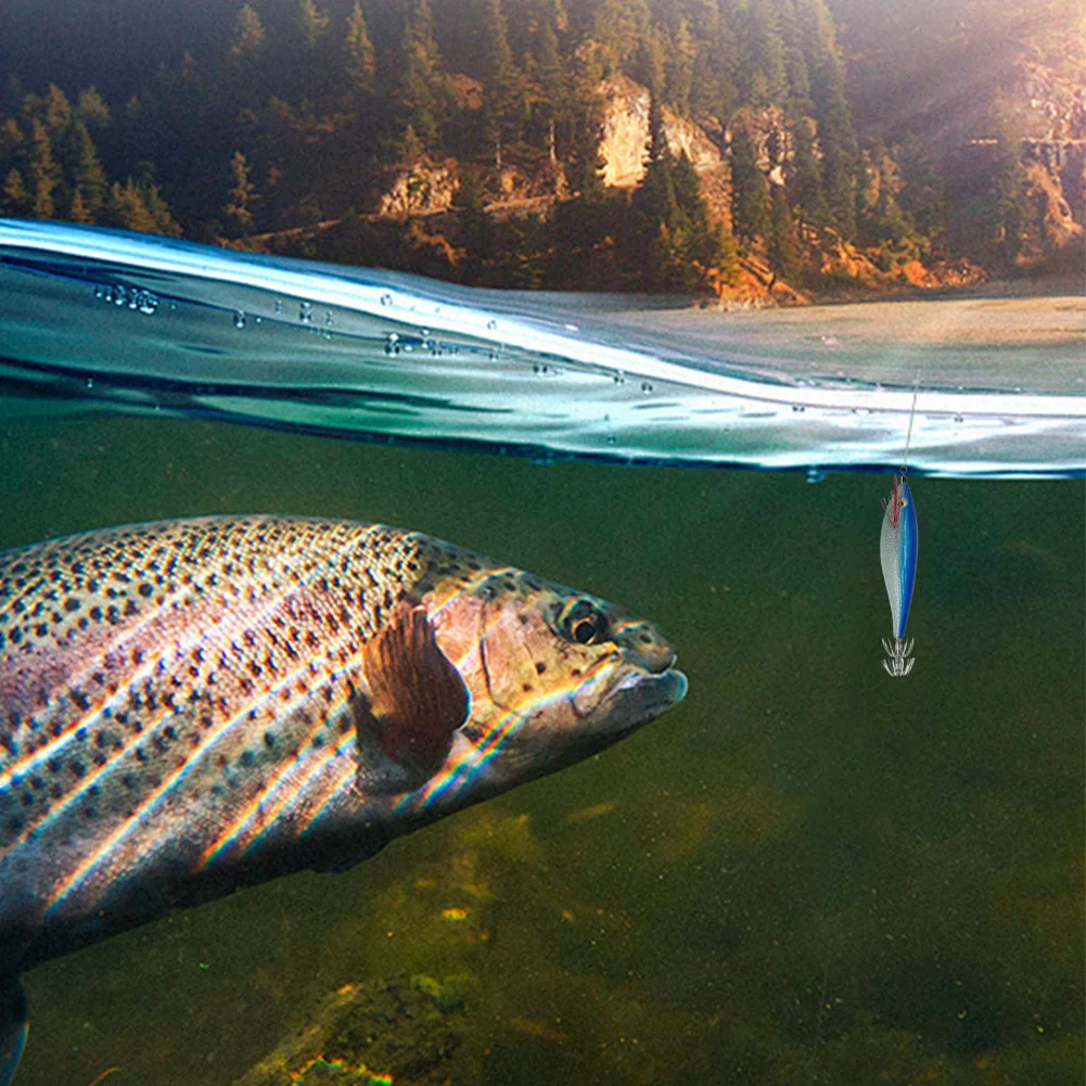 10 جرام/10 سنتيمتر خطاف صيد على شكل سمكة الطعوم هوك مزدوج متوهجة الأخطبوط الطعم أدوات صيد السمك توهج في الظلام الأخطبوط الطعم للمياه المالحة والمياه العذبة #5