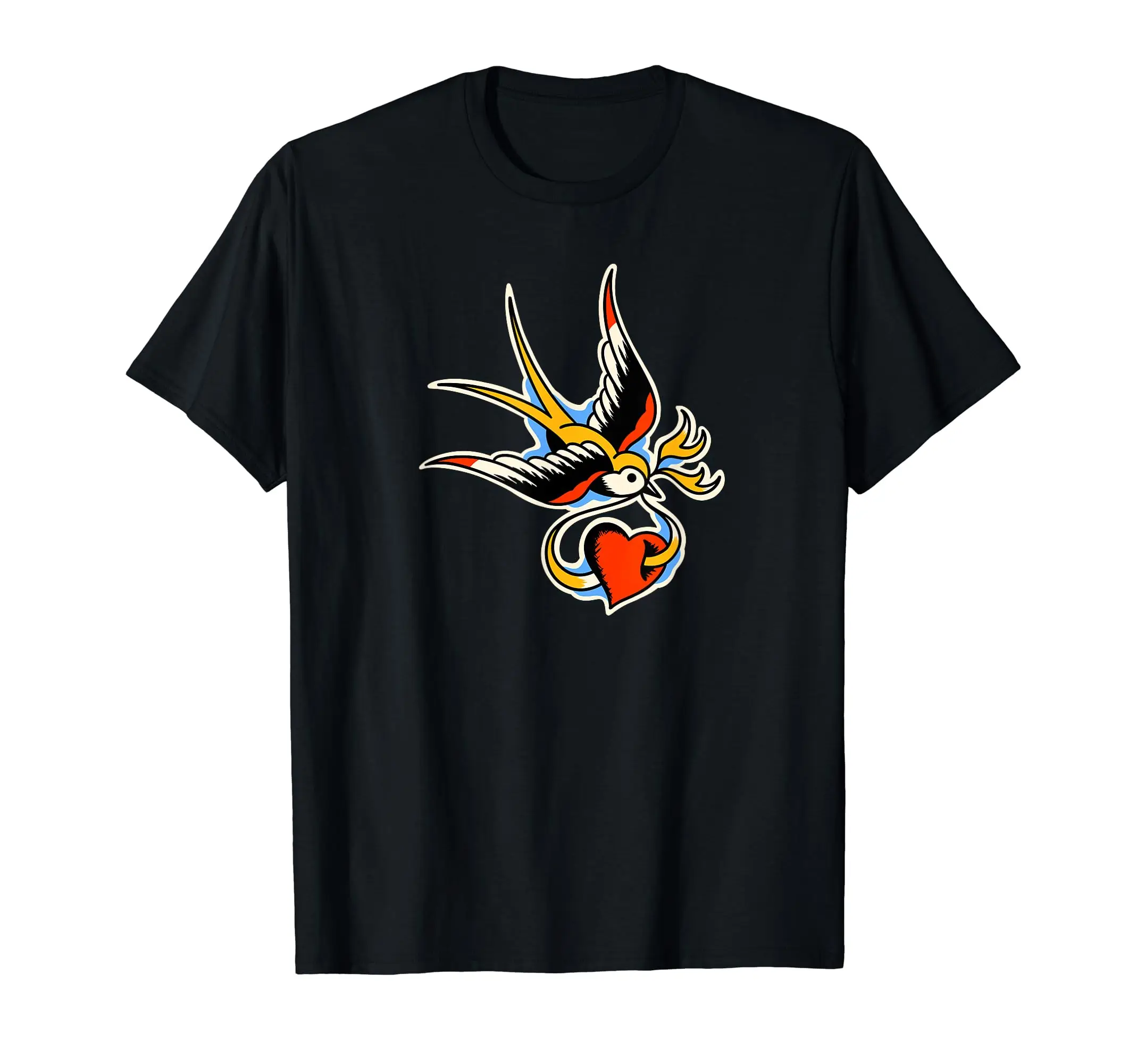 Traditional Swallow Tattoo T-Shirt  Funny Cool Shirt idea Graphic tee Classic Logo T Shirt and Stickers, Unisex Adult T Shirt