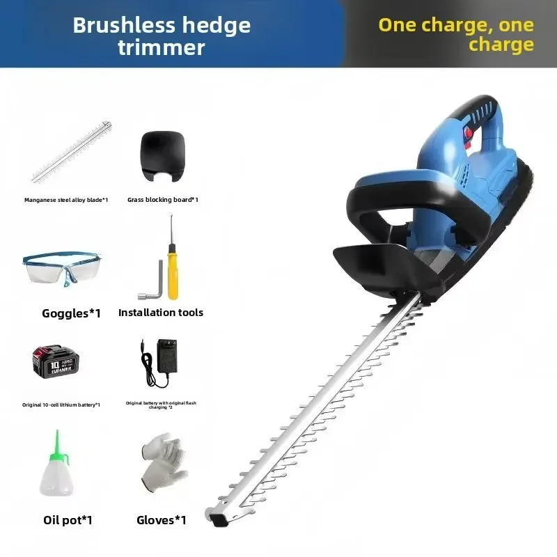 21V Wireless Hedge Trimmer, Double Blade Lithium Scissors, Lightweight Handheld Garden Trimmer for Garden, Shrub and Lawn