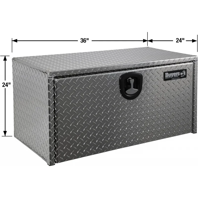 1705135 Diamond Tread Aluminum Underbody Truck Box with T-Handle Latch, 24 x 24 x 36 Inch