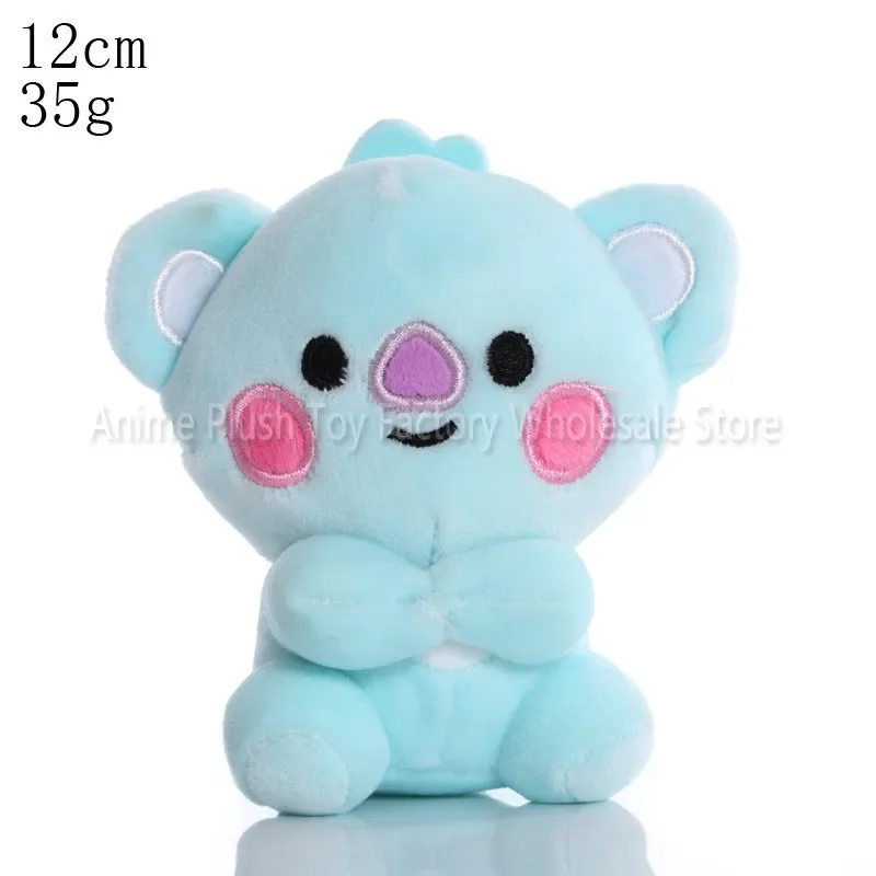 Bandai-llavero con colgante de muñeco de peluche BT21, accesorios de bolsa de juguete, llaveros de dibujos animados de Anime Kawaii, regalo de