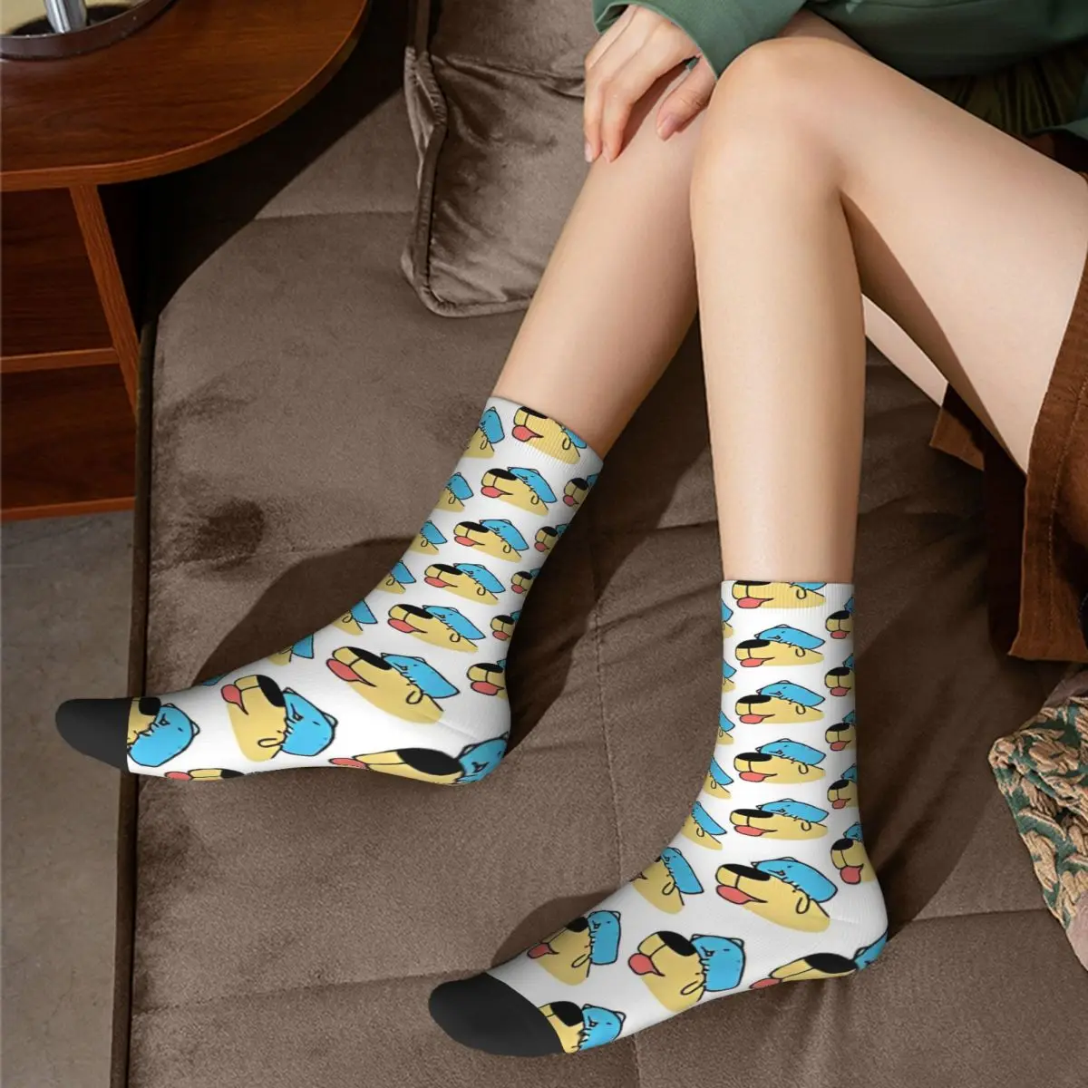 Bugcat-Calcetines de poliéster con estampado de gato para hombre y mujer, medias divertidas de animales felices, de tubo medio, novedad, primavera, verano, Otoño e Invierno