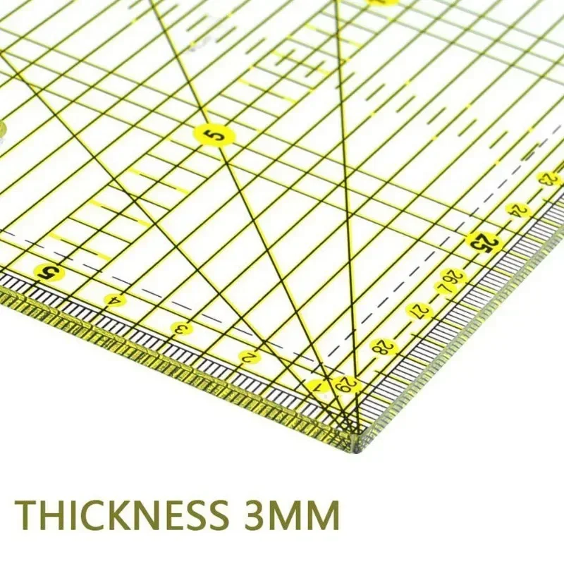 DIY 30*15 Quilters Ruler with Double Colored and Grid Lines Patchwork Ruler Acrylic Sewing Ruler Sewing Quilting Cutting Ruler