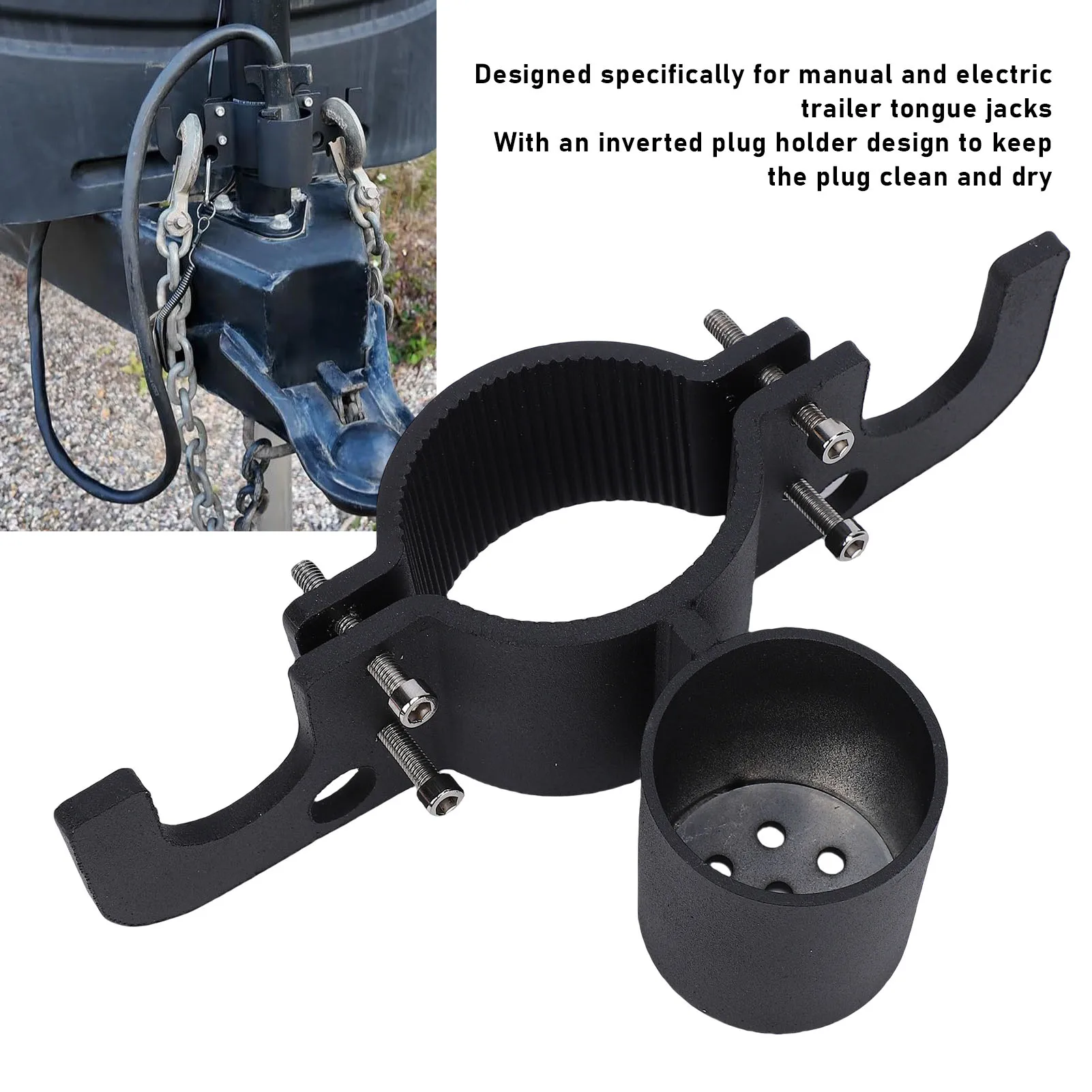 

Trailer Chain Organizer High Hardness Aluminum Alloy Trailer Plug Holder for 7 Way Plug RV Accessory Trailer Towing Organizer