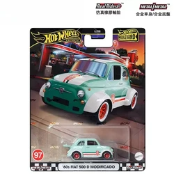 Hot Wheels-coche bulevar 60s Fiat 500 D, Modificado para niño juguete, modelo de aleación fundido a presión 1/64, regalo de colección