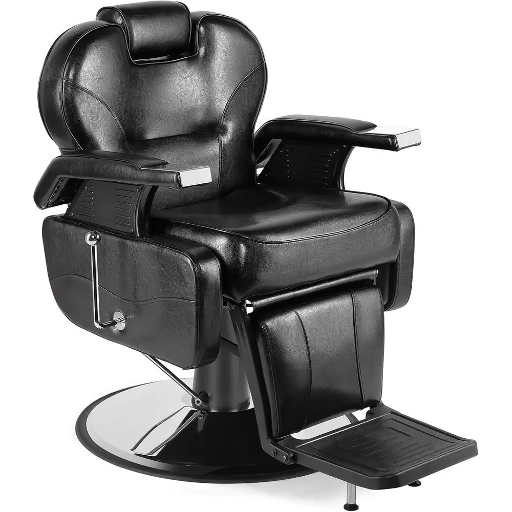 

Прочный черный парикмахерский стул с гидравлическим механизмом наклона для стилистов и тату-мастеров