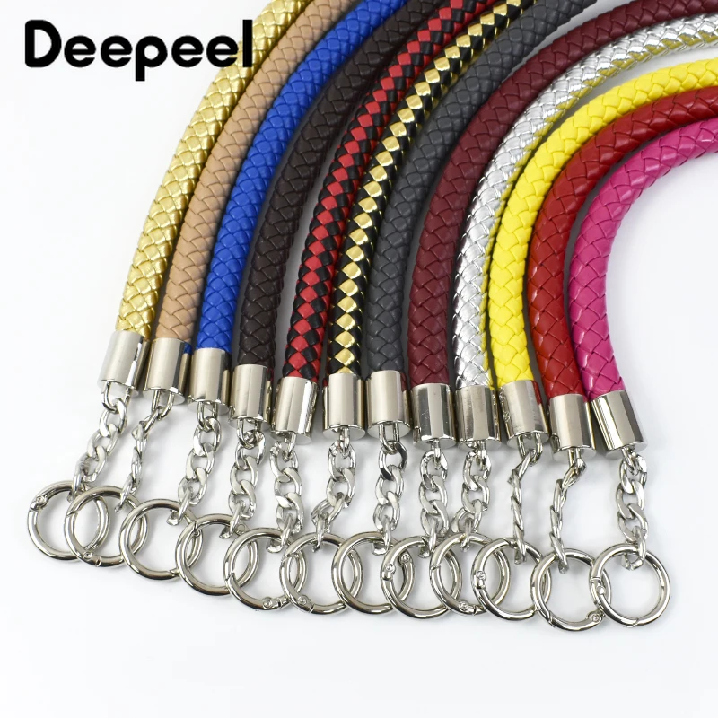 

Short PU Leather Braided Rope Handles for handbag Shoulder Bag Strap bags belt Replacement Detachable DIY Accessories 30-60cm