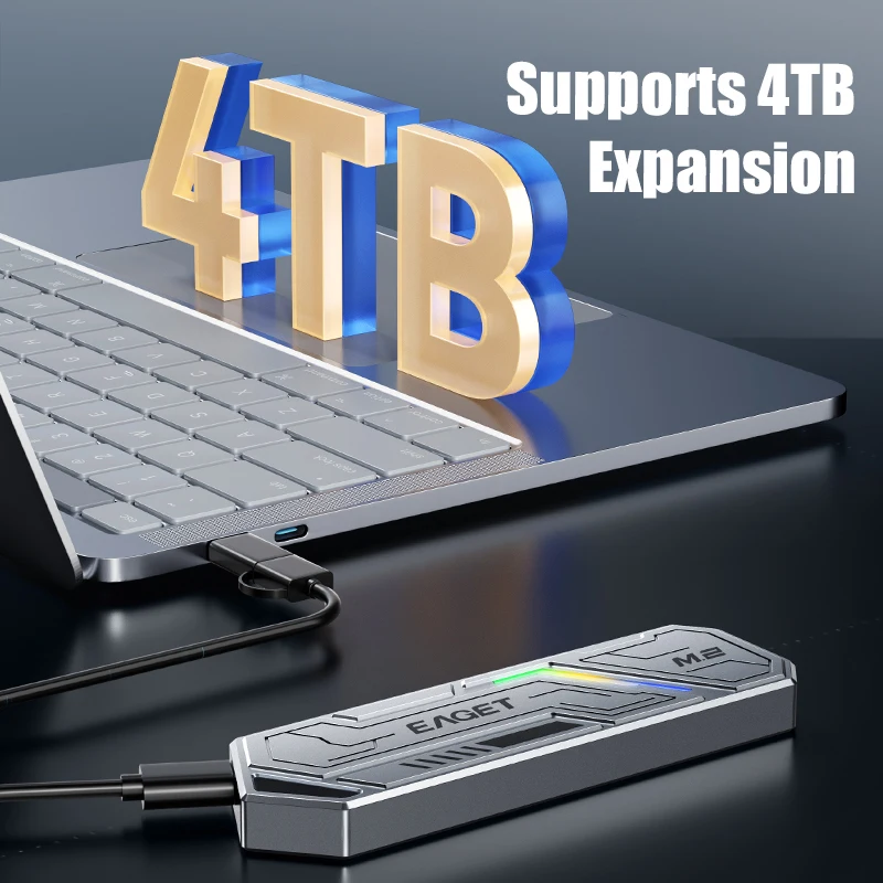 EAGET（忆捷） 製 M.2 SATA SSD Eaget M.2 NVMe SATA SSD Enclosure Adapter USB 3.2 Gen2 10Gbps USB