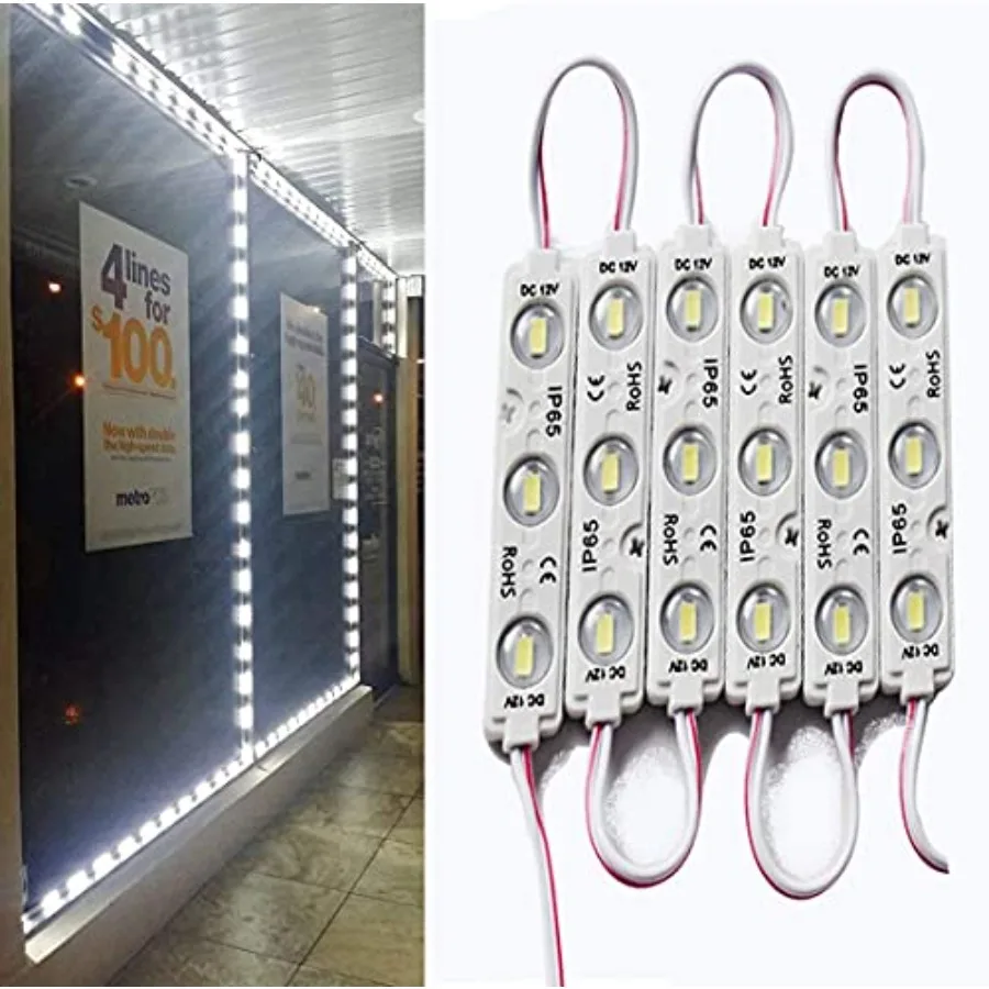 Led Module, LED Windows Lights 6000K 200pcs 99Feet 5730 SMD 150LM Per LED Module IP65 Waterproof for Letter Sign Advertising Si
