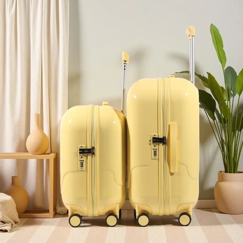 حقيبة أمتعة لطيفة متعددة الوظائف مقاس 20 بوصة 24 بوصة حقيبة تروللي بعجلات ABS + PC مع حامل أكواب ومنفذ شحن USB وعجلات دوارة جانبية #4