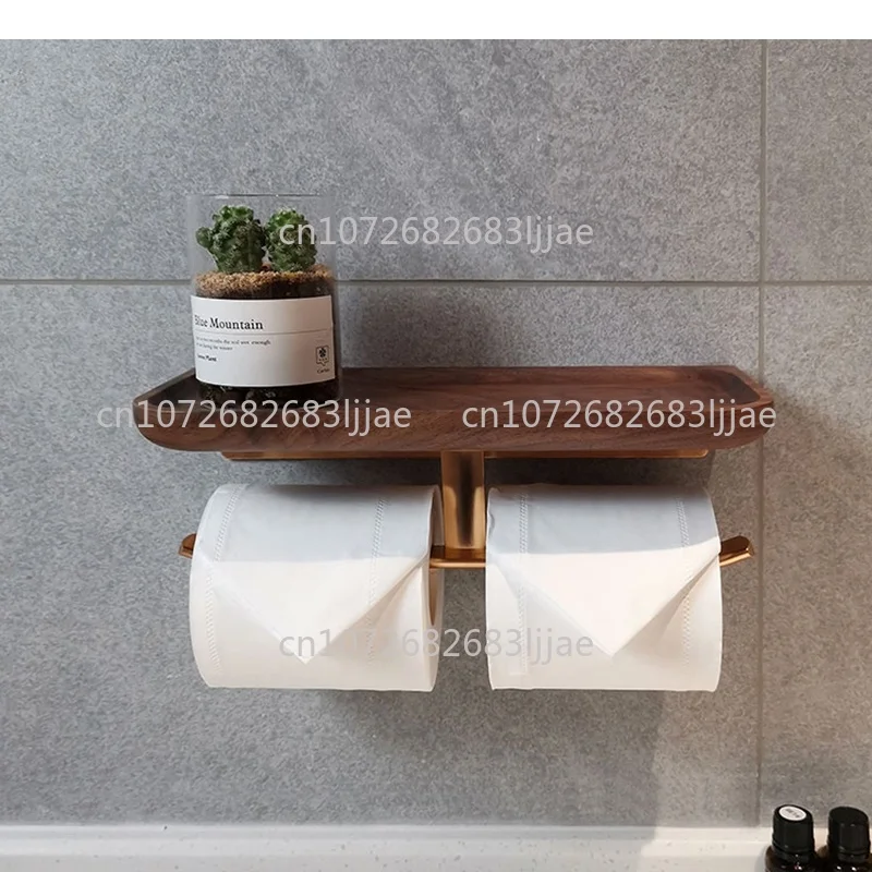 Walnut Wooden Paper Towel Rack Roll Tissue Holder Holders Storage Containers Household Toilet Racks Bathroom Shelves