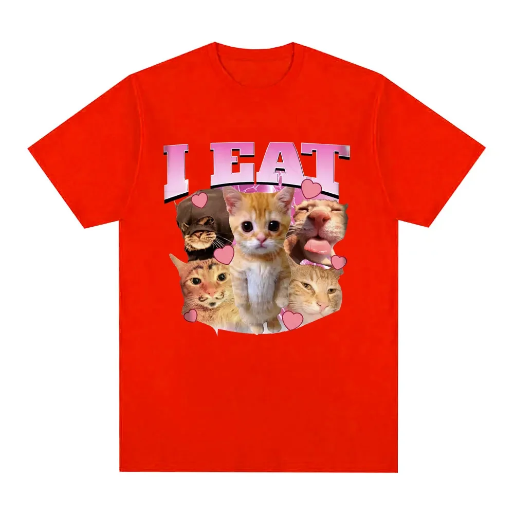 Jem zabawny El Gato Meme smutny płaczący wzór kota t-shirt damski na co dzień luźny T-shirt moda Harajuku T-shirt w stylu Vintage