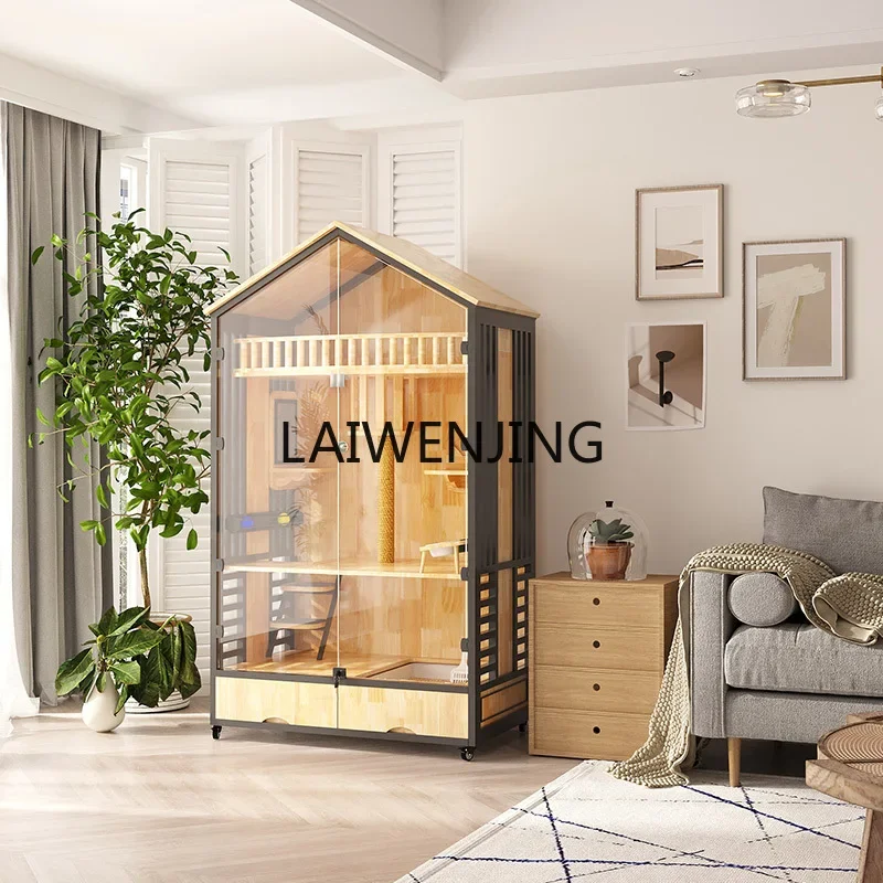 

LYN cat cage villa three-layer solid wood luxury cat house cage cabinet customization
