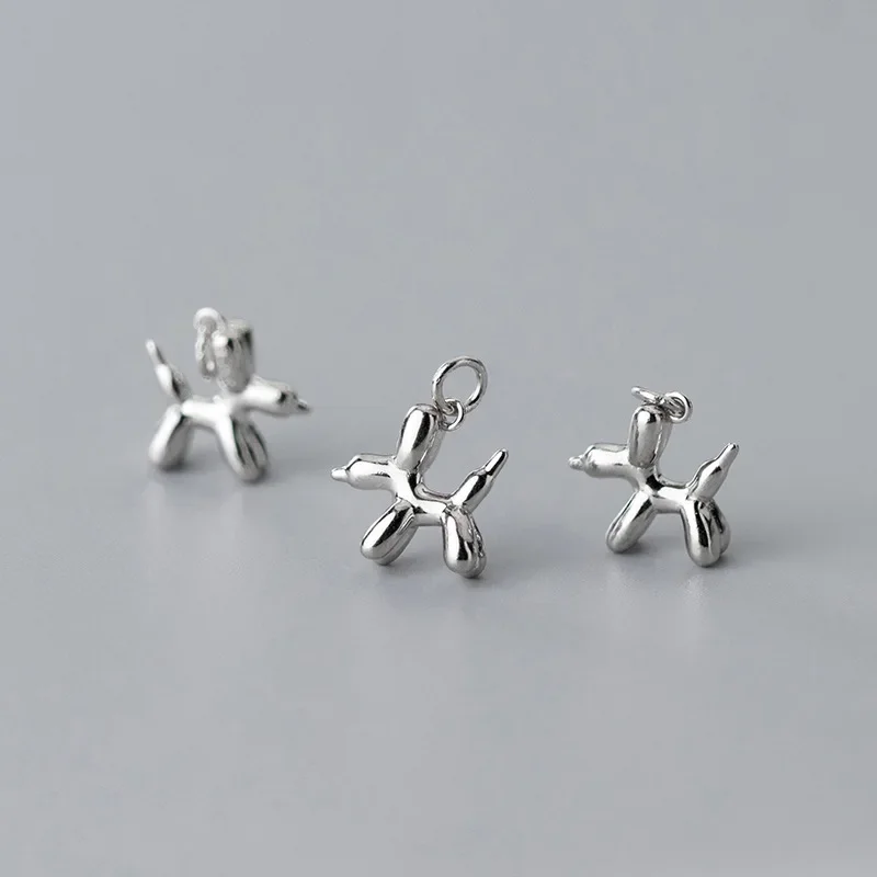 TrustDavis Real 925 Sterling Silver Pendant For Women Handmade DIY Necklace Balloon Dog Accessories Fine S925 Jewelry HY609