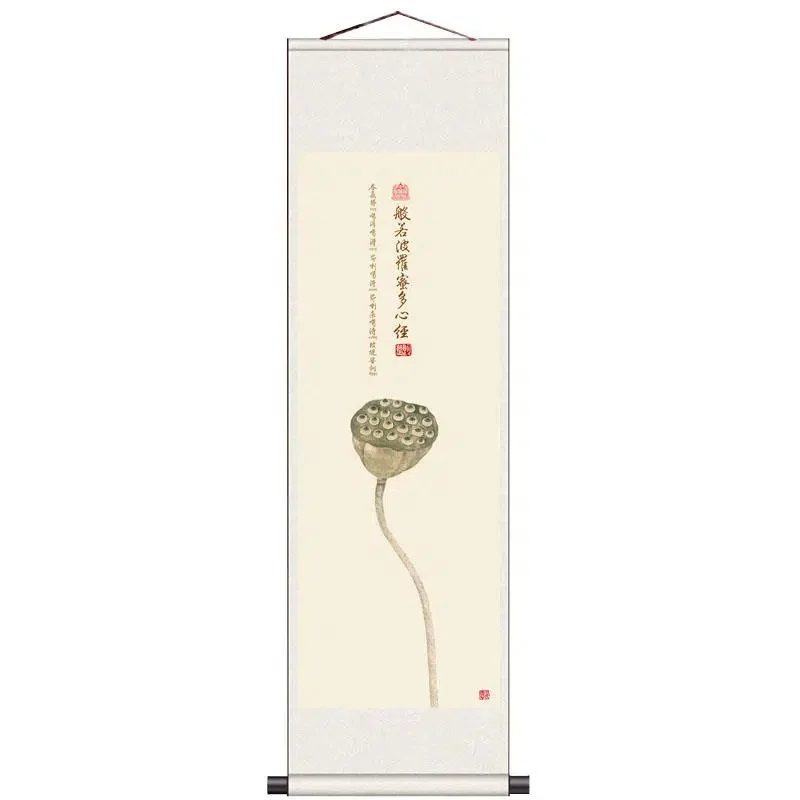 Fengshui Hanging Painting Zen Heart Sutra Scroll  Buddhist Decorative  Buddha Hall   Canvas Posters