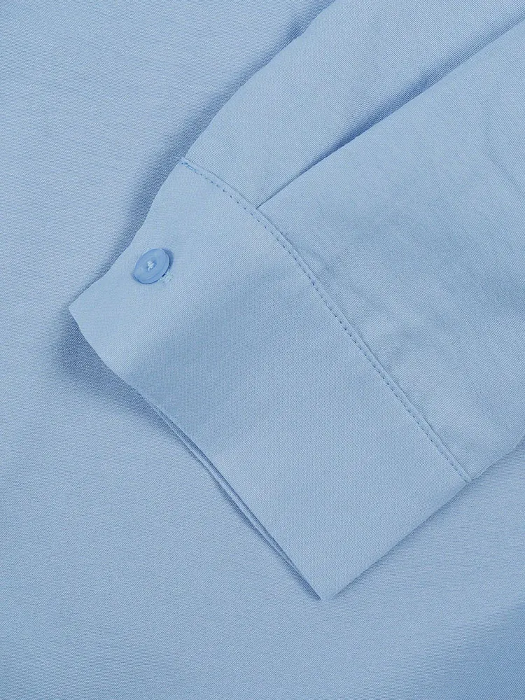 Новая женская элегантная рубашка с длинным рукавом и пуговицами сзади, модная одежда, блузка на распродаже