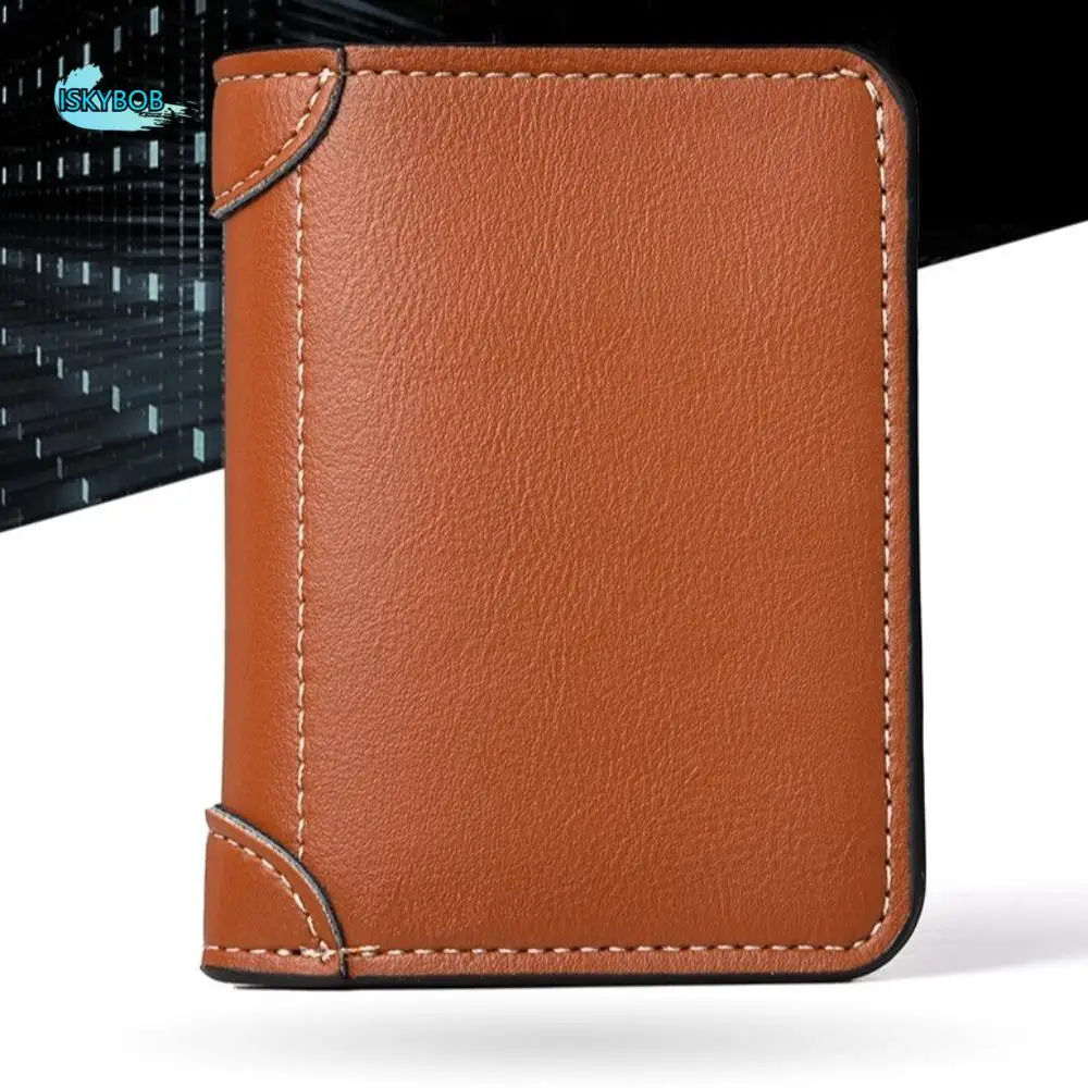 

Fashion Thin Men Short Wallet Slim Foldable Wallet Business Clutch Bag Large Capacity Card Bag PU Leather Card Holder Gift