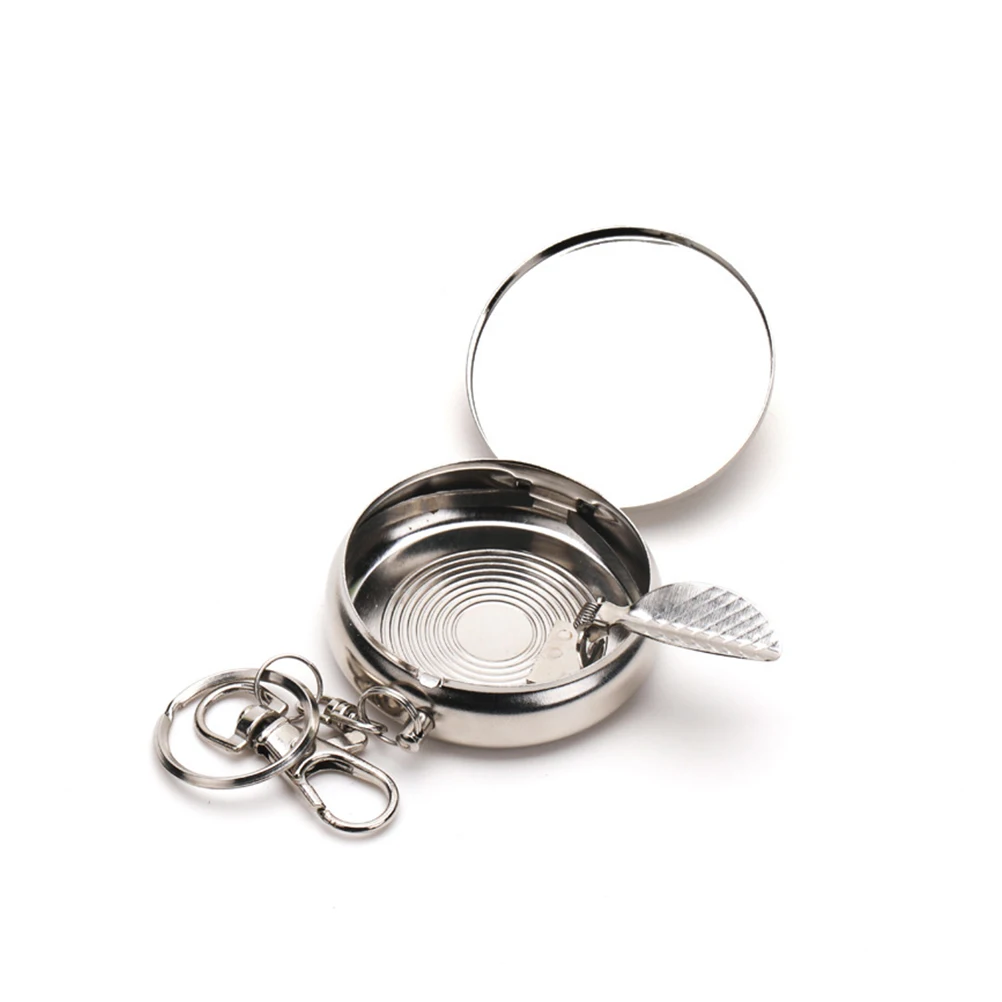 

2Pcs Metal Ashtray Portable Mini Ashtray KeyChain Pocket Size Smoking Travel AshHolder Gift
