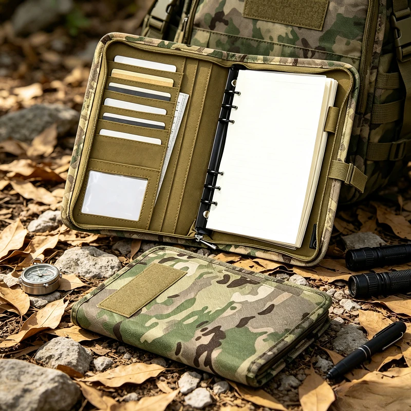 Tactical A5 Notebook Cover, Refillable Removable Pocket Journal Protector,Scratch Proof Sturdy Durable Outdoor Sleeve for Hiking