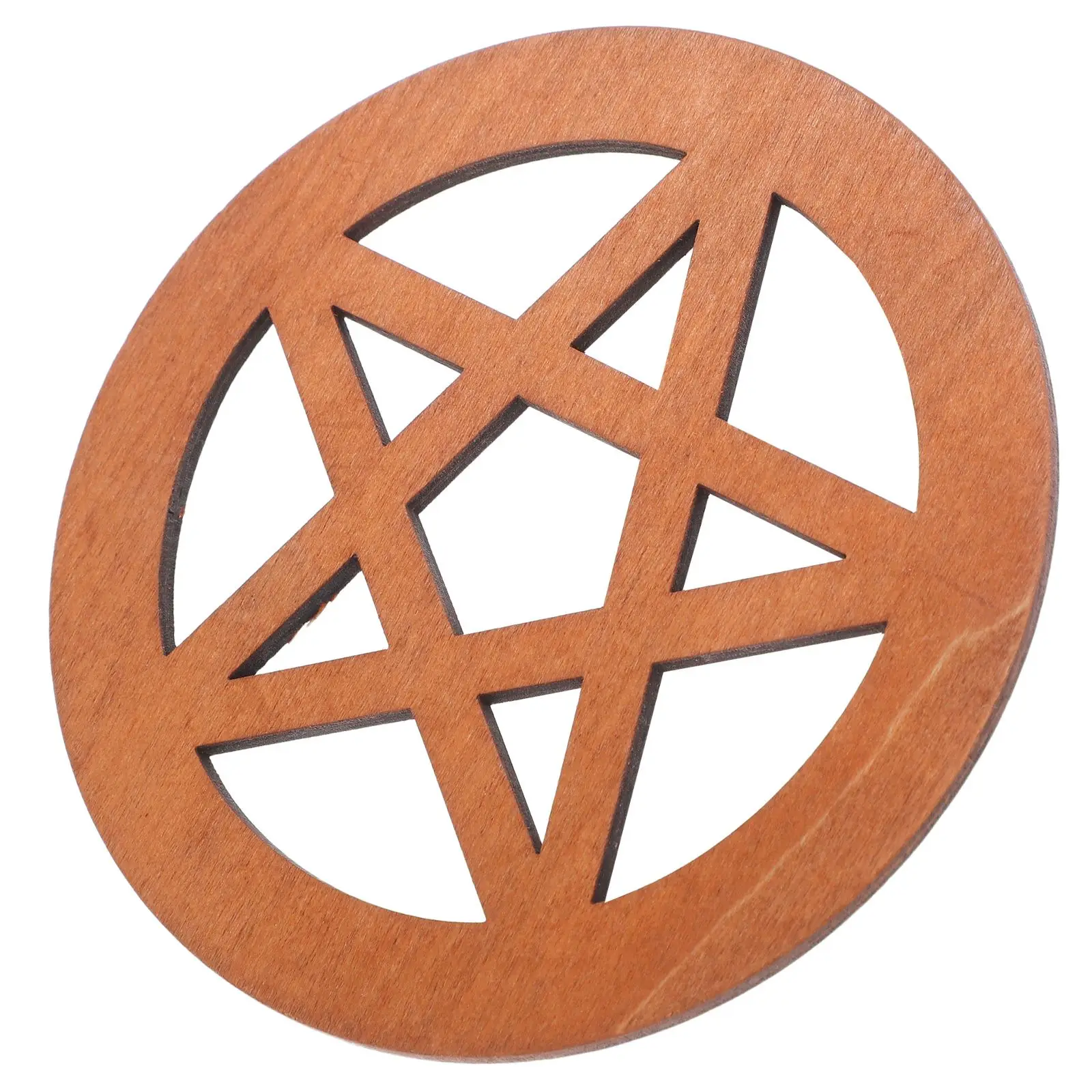 

Pentagram Wood Carving Meticulously Crafted Wooden Pentacle Sign Altar Wall Decor Dining Table Pagan Ornaments Vintage Home