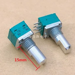 1pcs，Double-layer single-loop potentiometer，RK09  103A  A10K，6Pin，Axis length 15mm half axis