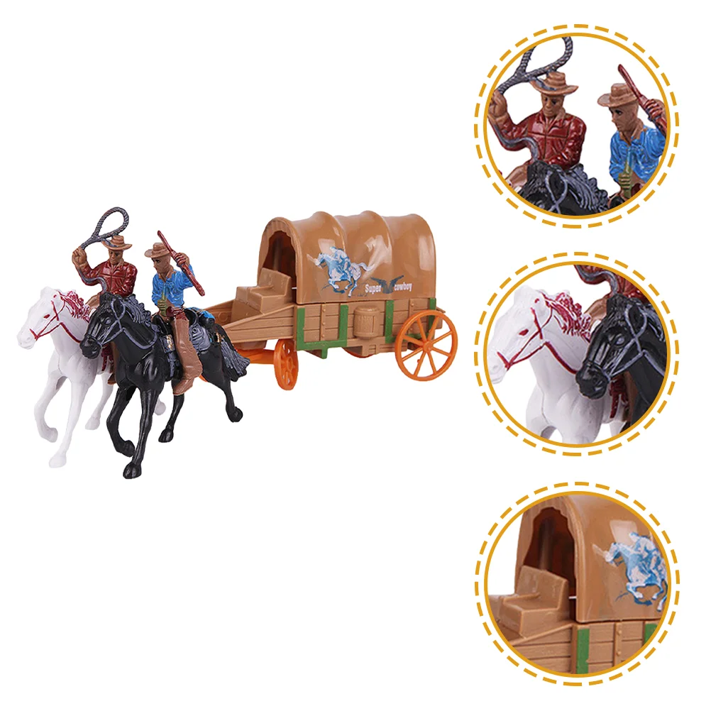 Western Cowboy Figure Horse Statue Decoration Horses Micro People Figurines Puppet