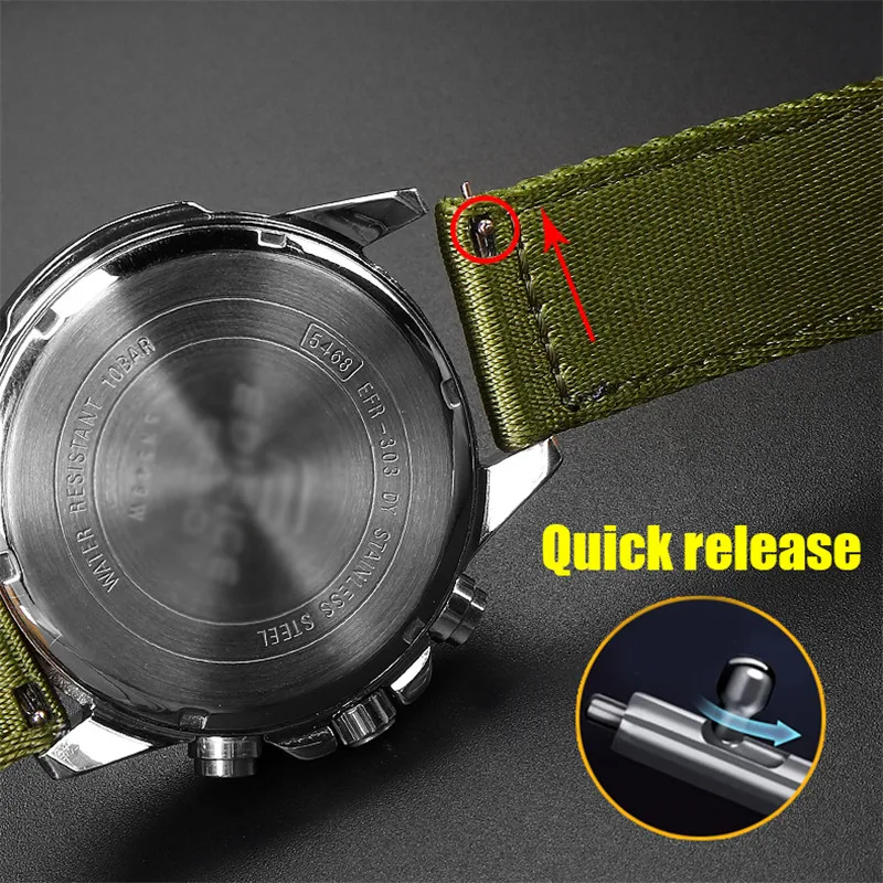 High-quality 20mm 22mm Nylon Canvas Strap Universal Type Sport Quick Release Watch Band Bracelet for Seiko Omega Mido CITIZEN