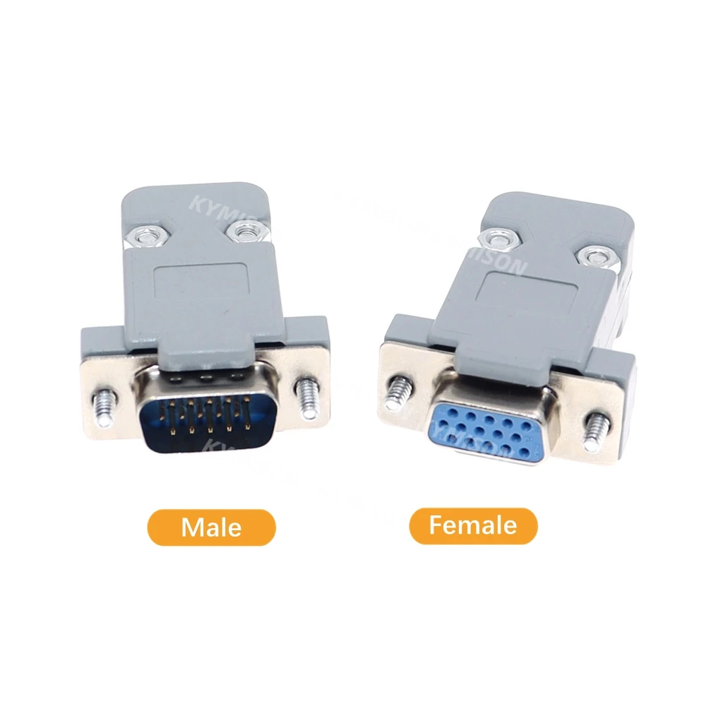 10PCS RS232 DB15 3 Rows Serial VGA 15 Pin Female 3 Rows Solder Type Plug D-SUB Male Plug Socket Connector