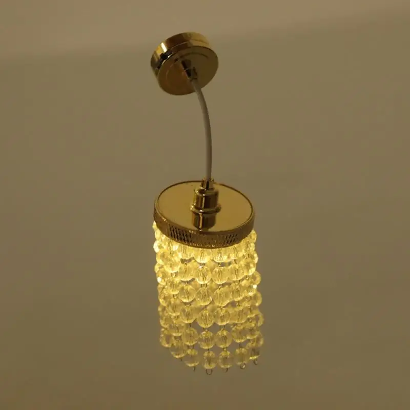 

U13F Реалистичная люстра миниатюрный потолочный светильник из бисера модель кукольного дома аксессуар