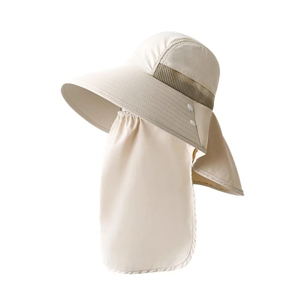 

Wide Brim Face Covering Sun Hat Breathable Removable Neck Protection Fisherman Cap Mesh Adjustable Integrated Fishing Hat
