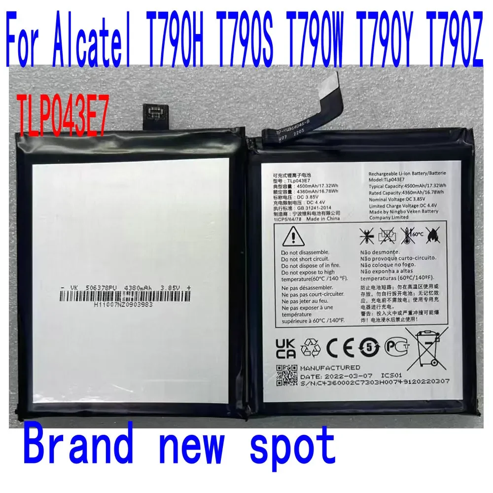 

TLP043E7 Battery for Alcatel T790H T790S T790W T790Y T790Z TCL 20Por 5G Mobile Phone