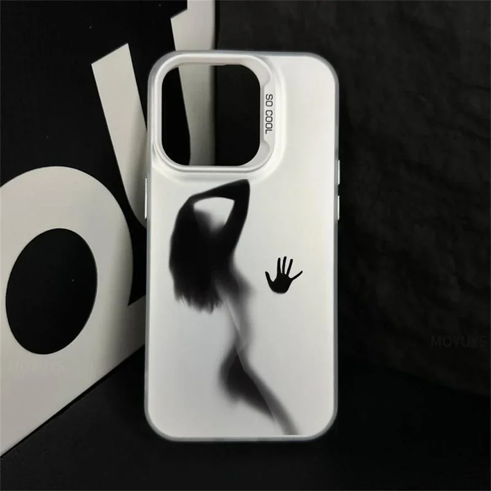 Hot Girl in Shower Case for iPhone 16 11 12 13 mini 14 15 Pro Max 7 8 Plus Xs XR Hard Plastic Full Body Protection Matte Cover