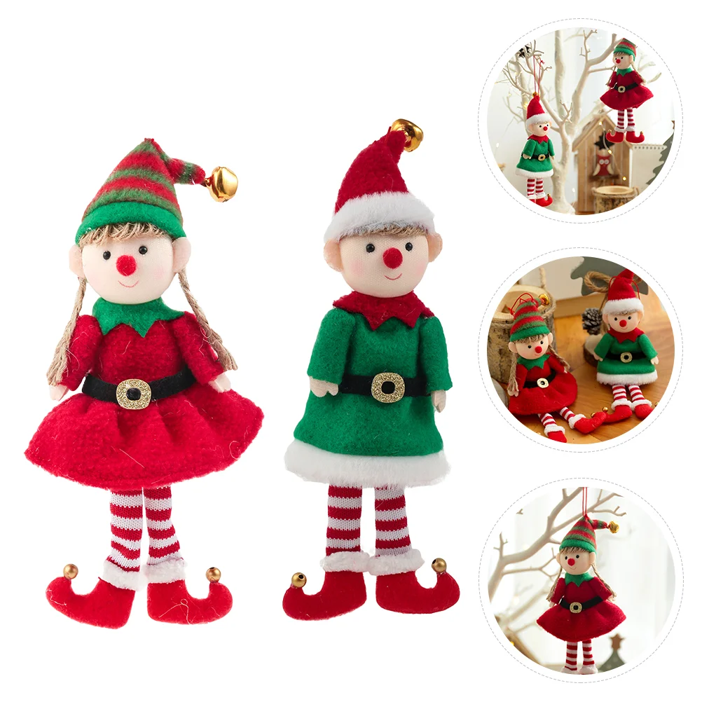 2 Pcs Christmas Plush Tree Decoration Decorations Charming Cloth Dolls