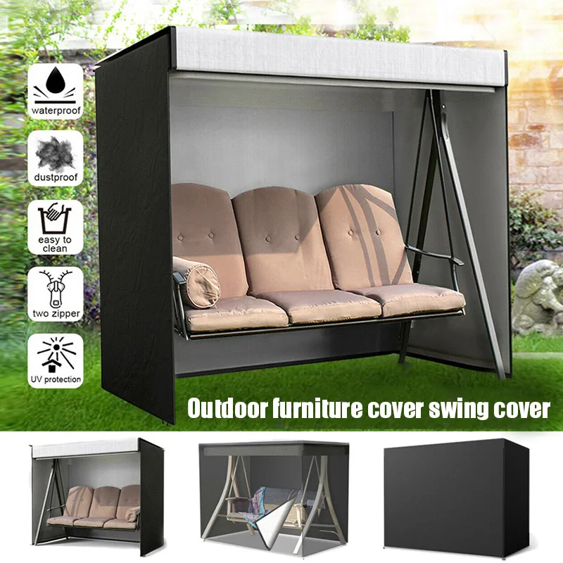 

Waterproof 3 Seater Patio Swing Chair Sunscreen Cover 210D Oxford Garden Hammock Protective Cover Durable Gardening Accessories